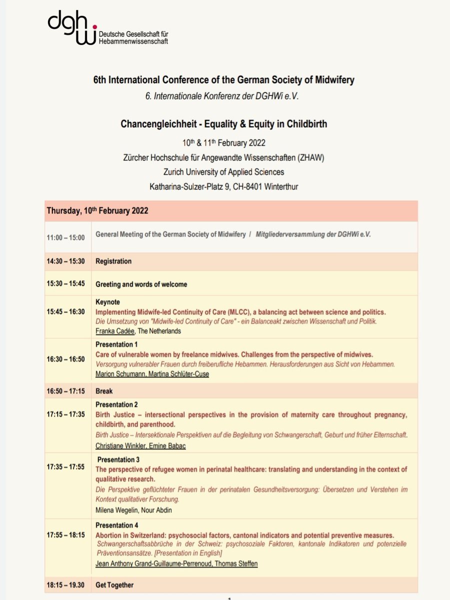 dghwi_ev's tweet photo. This is your chance! Get your Early Bird Ticket for the 6th International Conference of the German Society of Midwifery (#DGHWi) on "#Equality &amp; #Equity in #Childbirth" until 30. November. Register now:https://t.co/Kn2rmeHLve https://t.co/WG6YX4Ge89