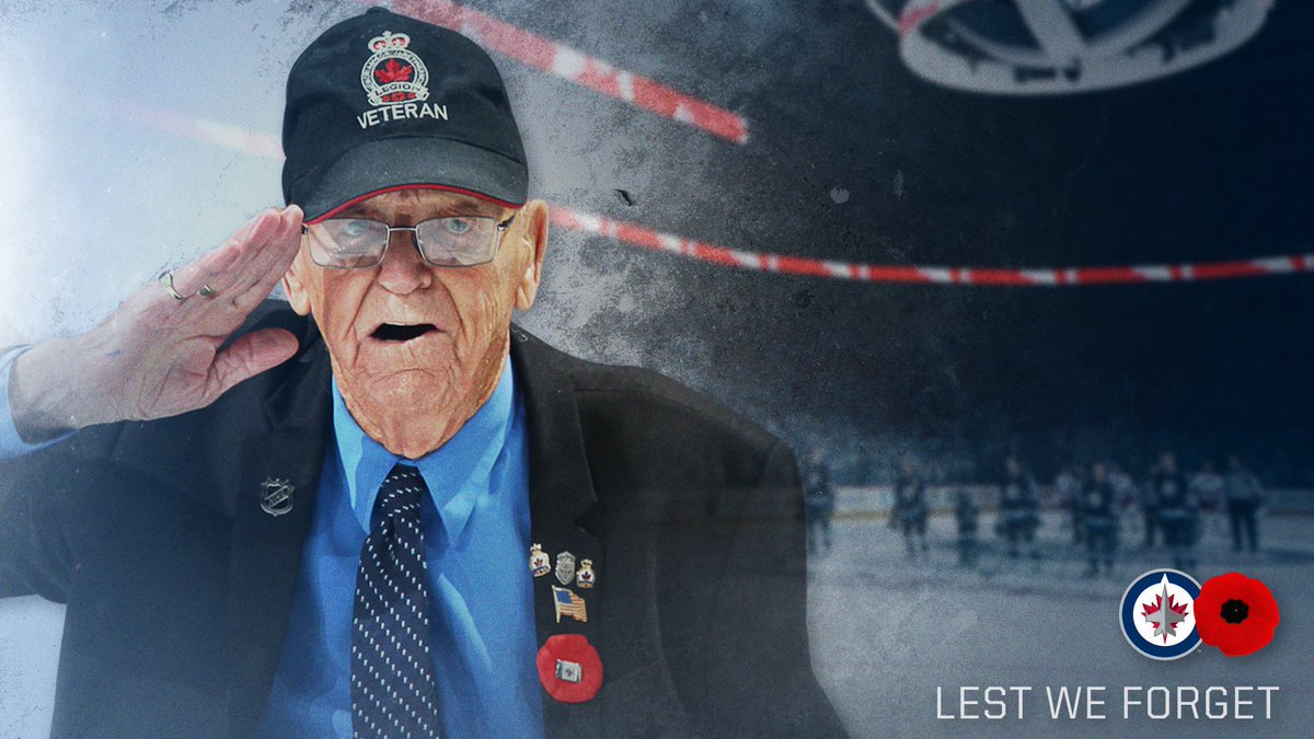 NHLJets's tweet image. Lest we forget the courage and sacrifices our Veterans have made to keep us strong, proud and free.

#RemembranceDay #CanadaRemembers