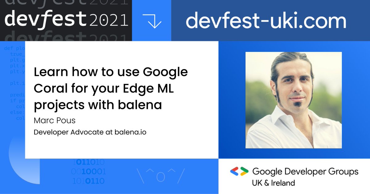DevFest_UKI's tweet photo. 📢SPEAKER ANNOUNCEMENT! @gy4nt invites you to the Hybrid (in-person &amp; virtual) #DevFest UK &amp; Ireland!

📅 Saturday, January 29, 2022
🎟️ https://t.co/LygINQQoHR
🌍 London

#devfestui #workshop #ai #ml #IoT #Edge #EdgeML https://t.co/0BiHfhF3q4