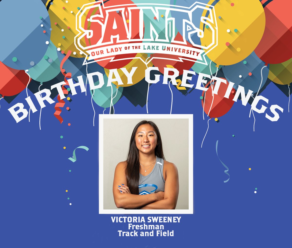 OLLUSaints's tweet photo. #SaintsBirthdayGreetings: We wish #OLLUTF's Victoria Sweeney a blessed birthday. https://t.co/UOcIkrPntM