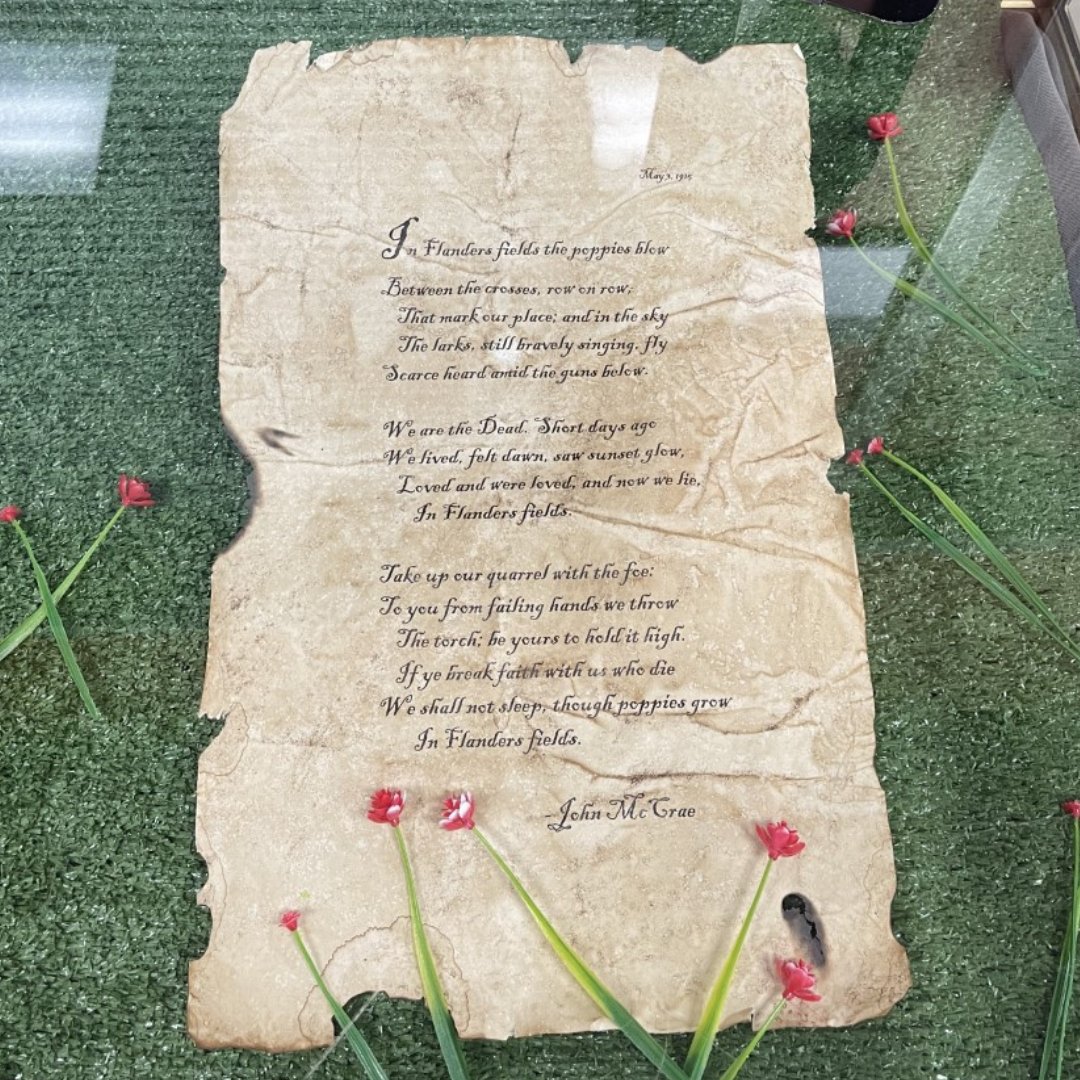 AUG_Libraries's tweet photo. The #AULibraries are recognizing #VeteransDay with a display located on the 2nd floor in Reese Library. Come take a look at the field of poppies and read the poem In Flanders Field--a piece that inspired the use of poppies as a means of remembrance.

#AugustaUniversity https://t.co/7JnBxhHBKf