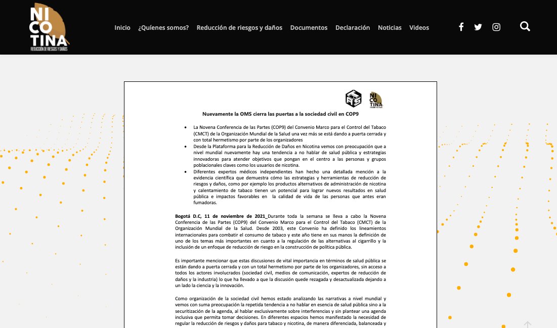 NicotinaRRD's tweet photo. #Comunicado Nuevamente la @WHO cierra las puertas a la sociedad civil en #COP9. Una vez más se está dando a puerta cerrada y con total hermetismo. Vemos con preocupación que nuevamente hay una tendencia a no hablar de salud pública https://t.co/Y05HvXRwSB https://t.co/oGxVXClwvW