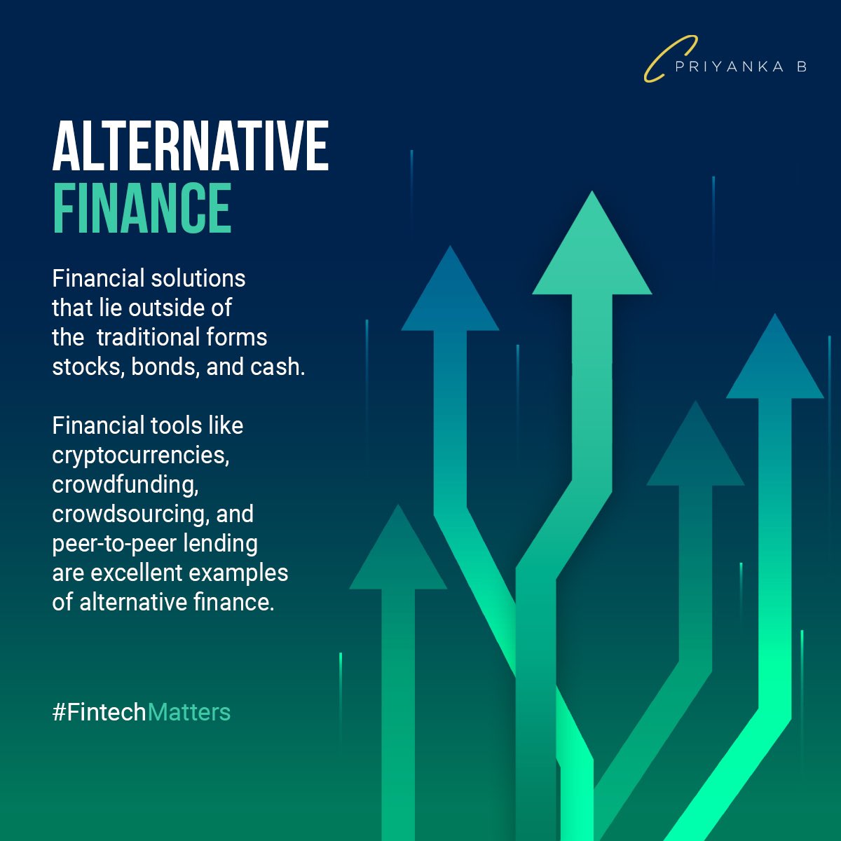 priyankaabb's tweet photo. Volatile, untested, or revolutionary? Alternative finance methods have seen hard critics and staunch supporters. Where do you stand on them? Tell me in the comments. #FintechMatters https://t.co/4B9nY9c8WN