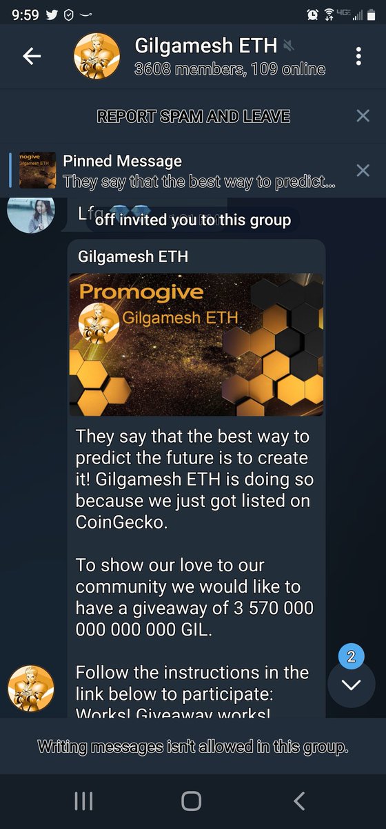 GodsPain1's tweet photo. 👀IS THIS A SCAM👀@GilgameshEth have you seen this on @telegram under Gilgamesh Eth. Tell people to send in tokens and they deposit doubble the tokens back in their accounts. And they post several example accounts! #SAVEYOURCOMMUNITY https://t.co/uOzpl2V8Sx https://t.co/PtkG93x0ui