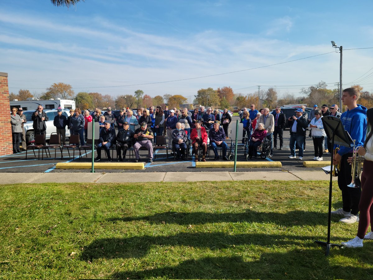 JimRodgers89's tweet photo. #VeteranDay ceremony at the Fraser VFW with Fraser H.S. Jazz band performing patriotic music! Thank you for your service, Veterans! Proud to be an American! @FraserSchools #FraserFamily https://t.co/Y3PMyqvvYt