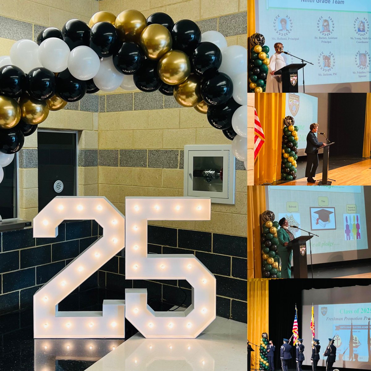 OHHSClippers's tweet photo. The Clippers proclaim that as a team, Class of 2025 will be promoted to the 10th grade. The Freshmen Proclamation celebrates our committment to ensure the next step to graduating in 2025. Give our Freshmen Clippers a round of applause!🖤💛💚📚💪🏾@PTSA_OHHS @pgcps https://t.co/Npd4tlm1CG