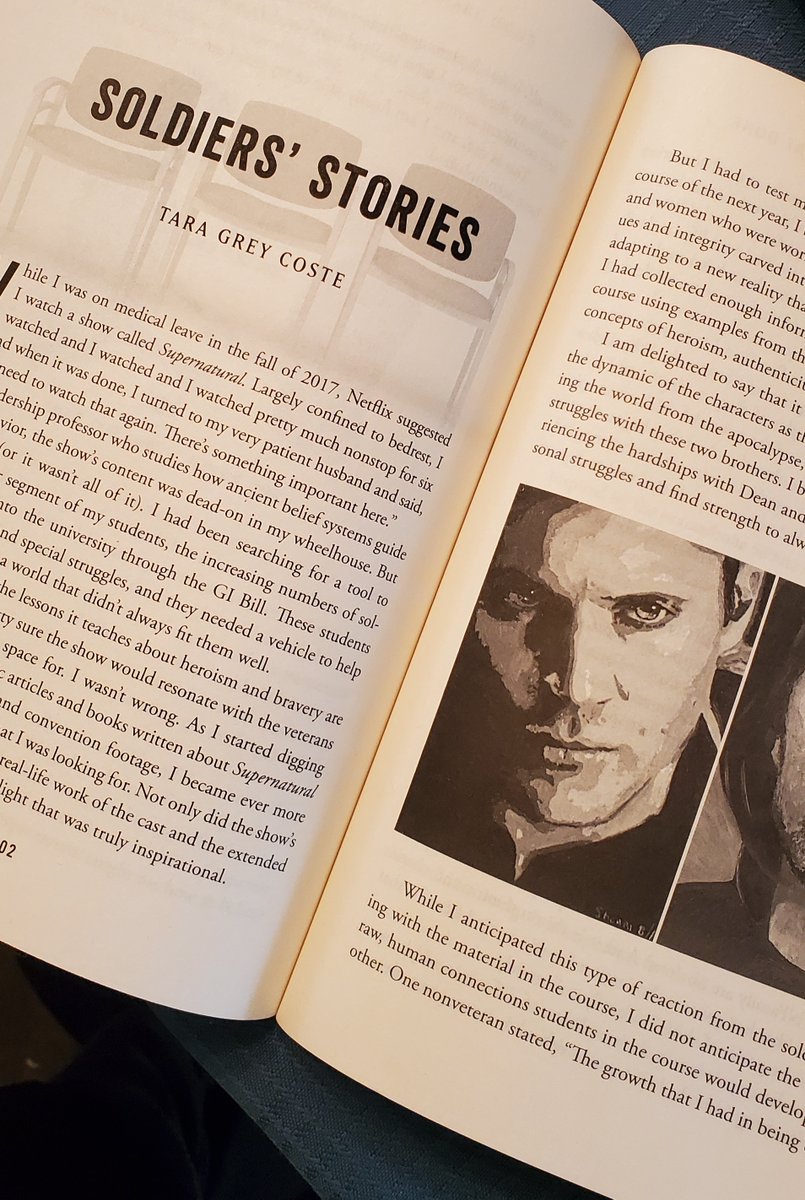 FangasmSPN's tweet photo. Always proud of the difference #Supernatural has made - the show and its characters have been a help and an inspiration to many veterans. @TaraCoste shares these important stories in her chapter in There'll Be Peace When You Are Done. #VeteransDay2021 #RemembranceDay2021 https://t.co/Jun099EXug
