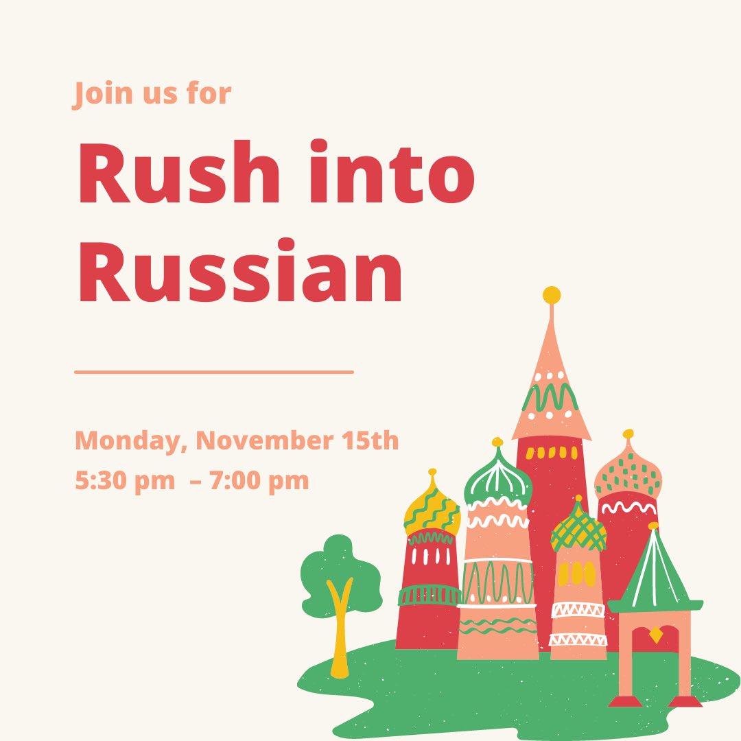 UNG_ProjectGO's tweet image. Join #ProjectGO and the #CenterForGlobalEngagement during #InternationalEducationWeek for Rush into #Russian, an evening filled with games, trivia, and language learning. Don’t miss out Monday, November 15th from 5:30 pm to 7:00 pm in the Hoag ABC Rooms.