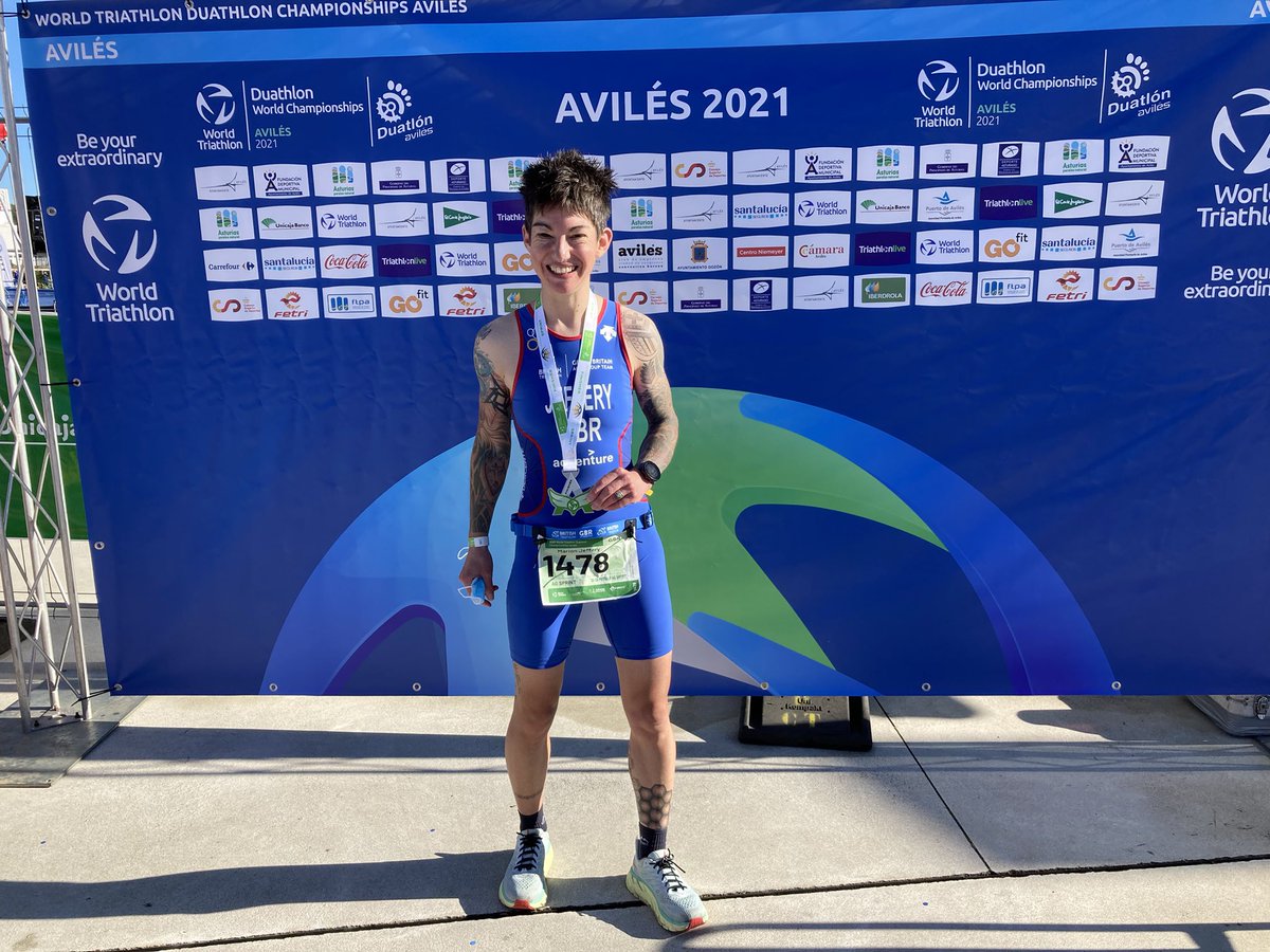 LLT_Year8and9's tweet photo. Massive congratulations to our very own Mrs Jeffery who represented GB at the 2021 World Duathlon Championships in Spain and came 4th! The GB sprint Duathlon team brought home 7 gold and 9 silver medals! #SportingAchievement https://t.co/smAiYXwymJ