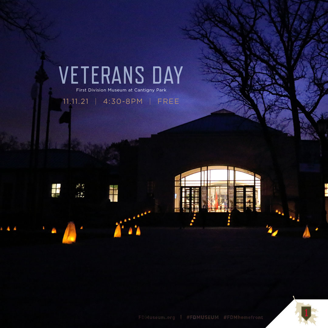 firstdivmuseum's tweet photo. Join us this today, Thursday, November 11 from 4:30 – 8 pm to honor our Veterans with a candlelight display throughout the First in War gallery. 
More details on our website: https://t.co/QEOwC5xW5w

#FDMuseum #CantignyPark #veteransday https://t.co/youpAWAnZP