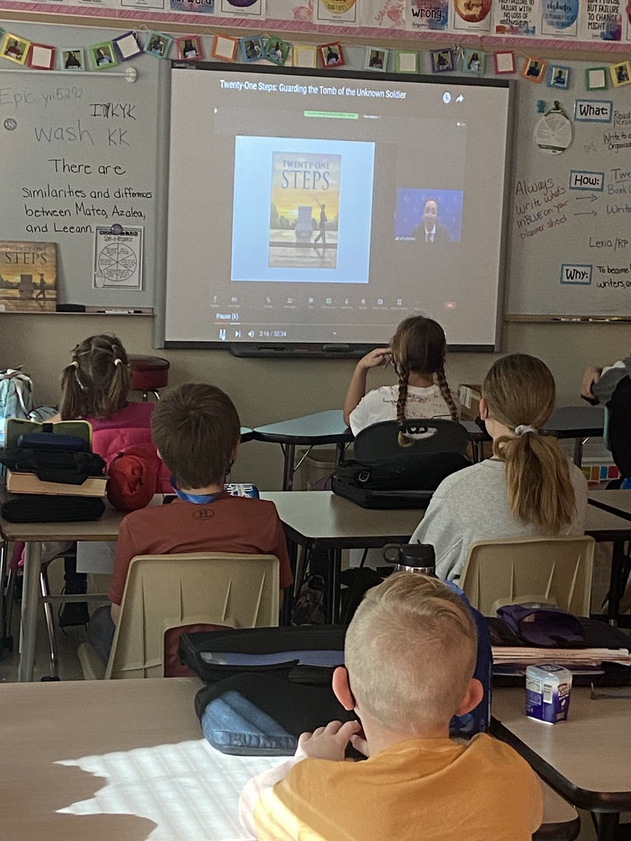 #On the eleventh day of the eleventh month, at the eleventh hour,” 100 years ago today, the Unknown Soldier made his way to Arlington. Today 5th grade students <a href="/WilsonsCreekInt/">Wilson's Creek</a> listened to <a href="/jeffgottesfeld/">Jeff Gottesfeld</a> read his book Twenty-One Steps &amp; listen to a Sentinel Q&amp;A. <a href="/officialSPS/">Springfield Public Schools</a>