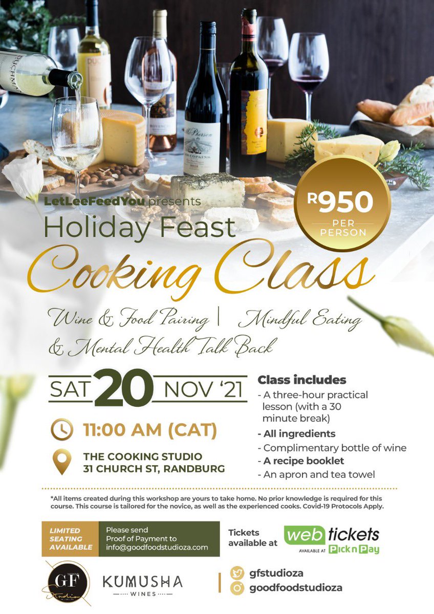 lee_mokonyane's tweet photo. Hey loves, please help spread the word by retweeting 🥺❤️ and join us for a fun filled day! This interactive class is designed to equip us with a toolkit of tips, recipes, and strategies to make the many connections between food and mental health. https://t.co/HP4CniLEOW