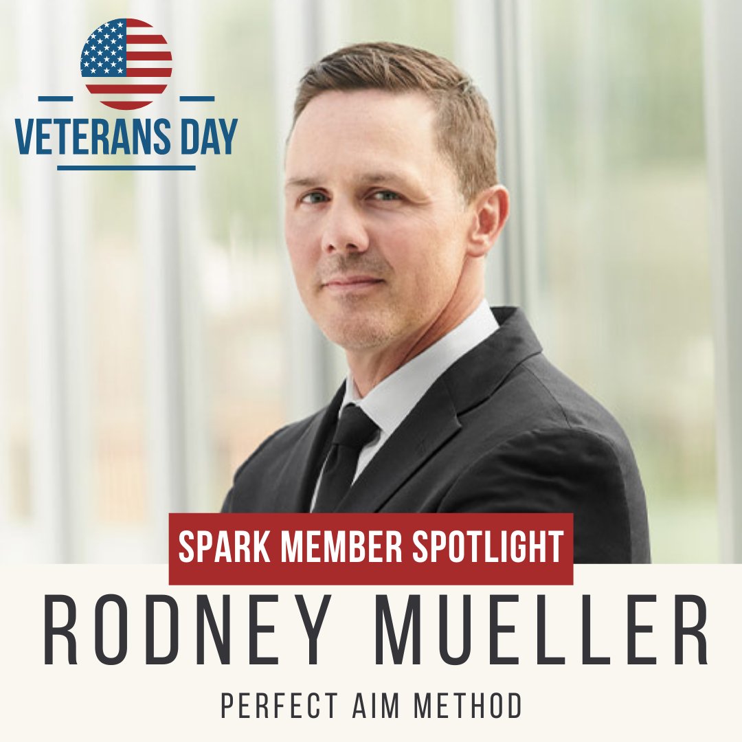 sparkstlouis's tweet image. Happy Veterans Day from Spark St. Louis! Today we would like to honor #SparkSTL Member @rodneyamueller. He is the creator of the Perfect Aim Method, a modern approach to business strategy &amp;amp; sales training that helps businesses &amp;amp; it&apos;s people make more money, more effectively.