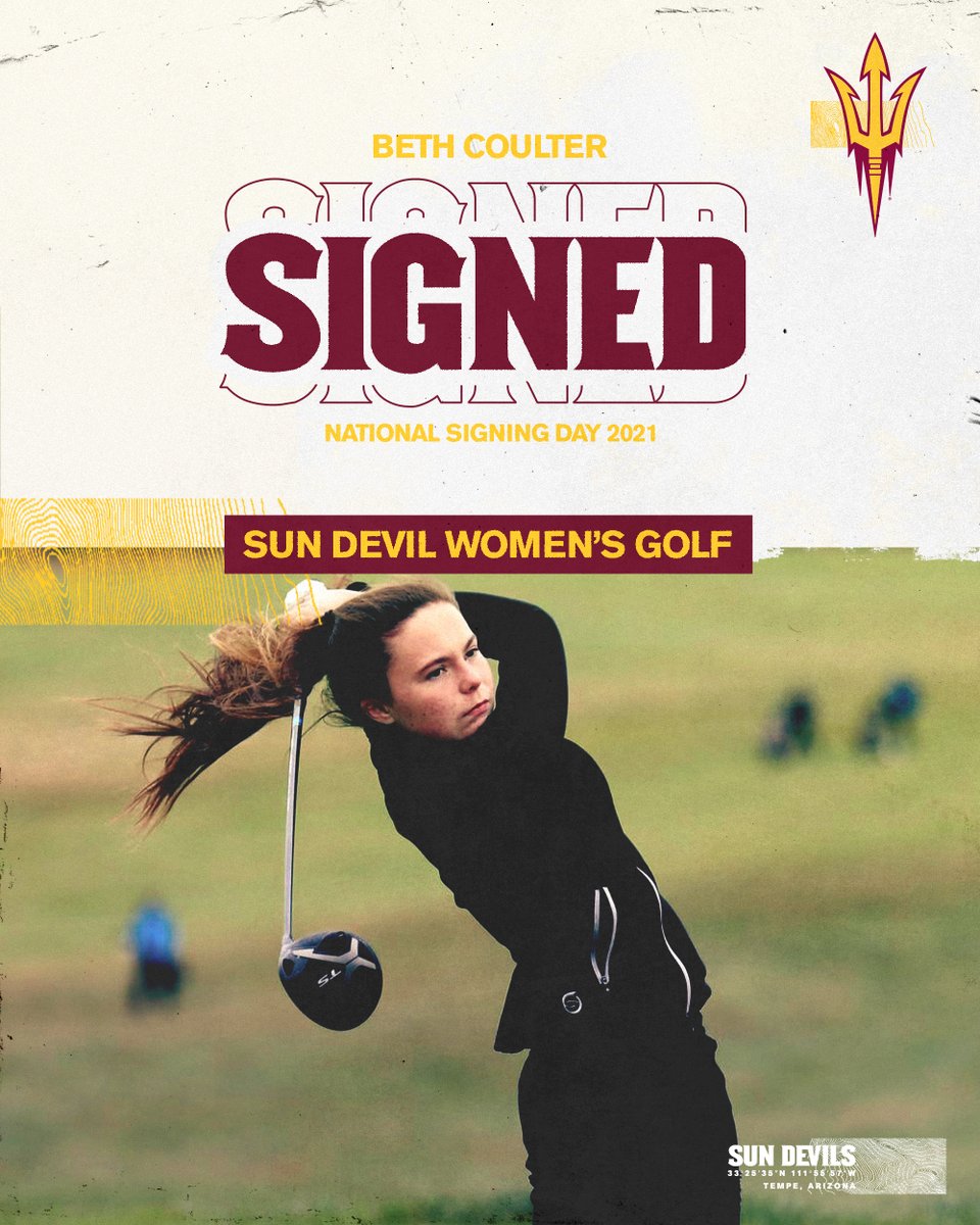 SunDevilWGolf's tweet photo. Another Irish star is taking her talents to Tempe 🇮🇪⭐️

Beth Coulter has signed with @SunDevilWGolf ✍️ https://t.co/GfJm4ICQto