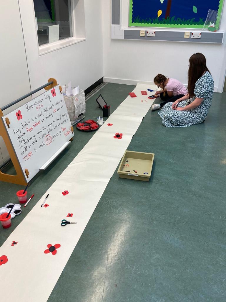 I am so proud of the children and staff of <a href="/MiwbsP/">MIWBSPrimary</a>! We learnt about Remembrance and the great work of <a href="/poppyscotland/">Poppyscotland</a> In honour of their anniversary we created 100 poppies. Thank you to everyone who contributed. Today I am a proud teacher and soldiers daughter #WeWillRememberThem