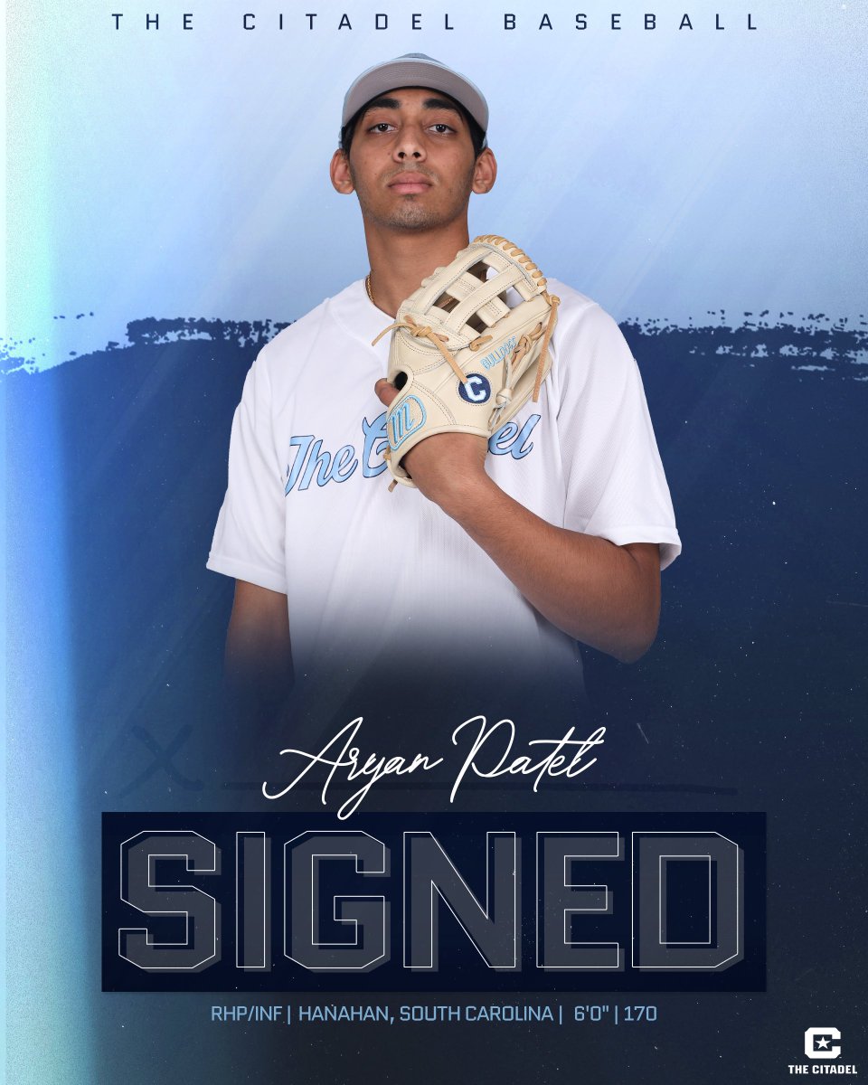 New 🐶 Alert‼️

Welcome to The Citadel Baseball family <a href="/Aryan_Patel_16/">Aryan Patel</a>!

#OurMightyDogs