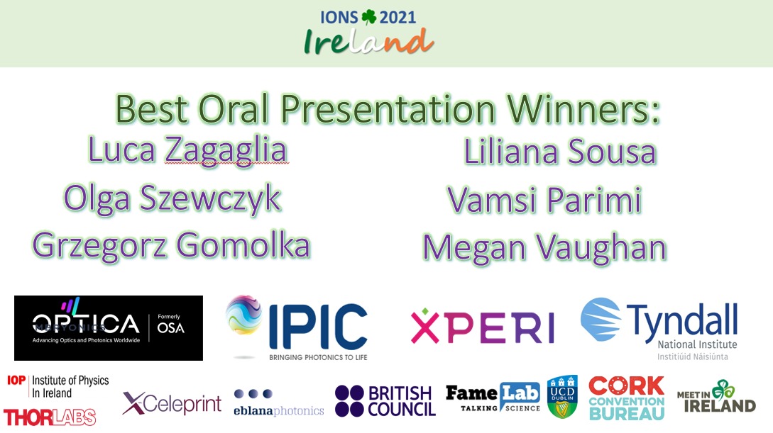 IONS Ireland 2021 (@2021ions) on Twitter photo Congratulations to the winners of the best oral presentation award: Luca, Olga, Grzegorz, Liliana, Vamsi and <a href="/megan_hv/">Megan Vaughan</a>!!🥳 Excellent job!! <a href="/TyndallInstitut/">Tyndall Institute</a> <a href="/UCDChapter/">OPTICA Chapter UCD</a> <a href="/UCCTynChapter/">Tyndall-UCC Student Chapter</a> Congratulations to the winners of the best oral presentation award: Luca, Olga, Grzegorz, Liliana, Vamsi and <a href="/megan_hv/">Megan Vaughan</a>!!🥳 Excellent job!! <a href="/TyndallInstitut/">Tyndall Institute</a> <a href="/UCDChapter/">OPTICA Chapter UCD</a> <a href="/UCCTynChapter/">Tyndall-UCC Student Chapter</a>