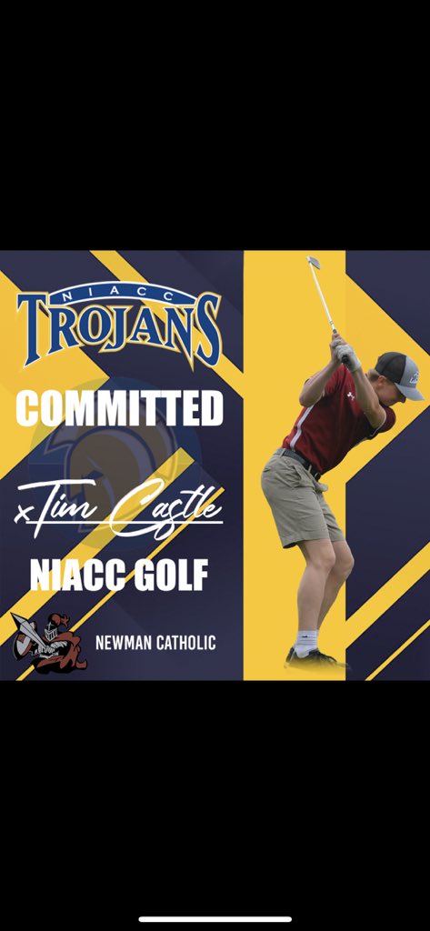tim_castle09's tweet photo. Super exited to announce that I will be continuing my acedemic and golf careers at NIACC. Huge thanks to God, my coaches, friends, and especially my family. #gotrojans https://t.co/7vilrOWq9T