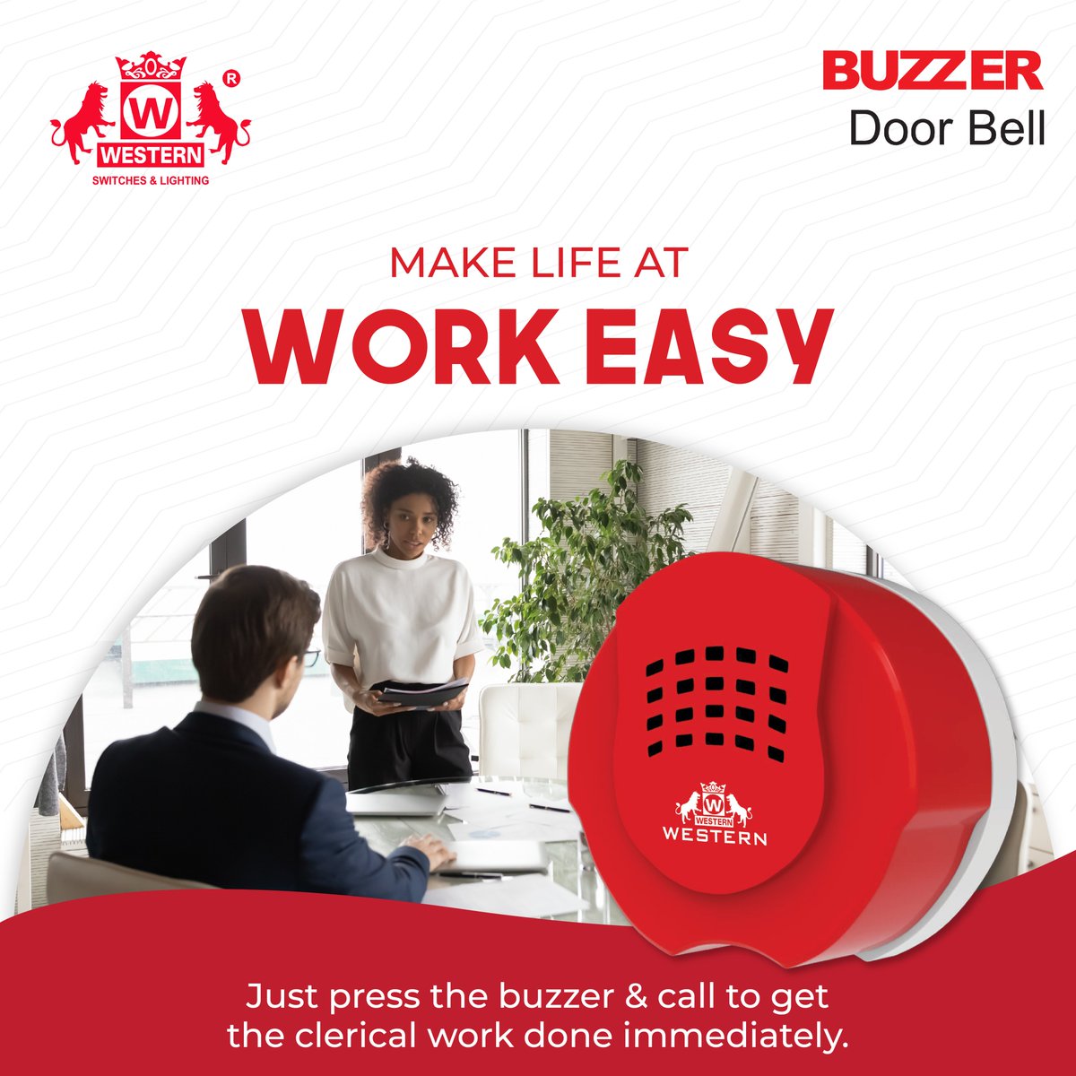 WesternEleInfo's tweet photo. Designed for officer use, this #wireless #buzzer from the #WesternRange is an apt choice for your #workspace. You can get it installed in your #cabin and press it to call your #immediate staff when required!
#WesternElectricals #Buzzer #MakeLifeAtWorkEasy #Call #Buzz https://t.co/bHoEft1VTt