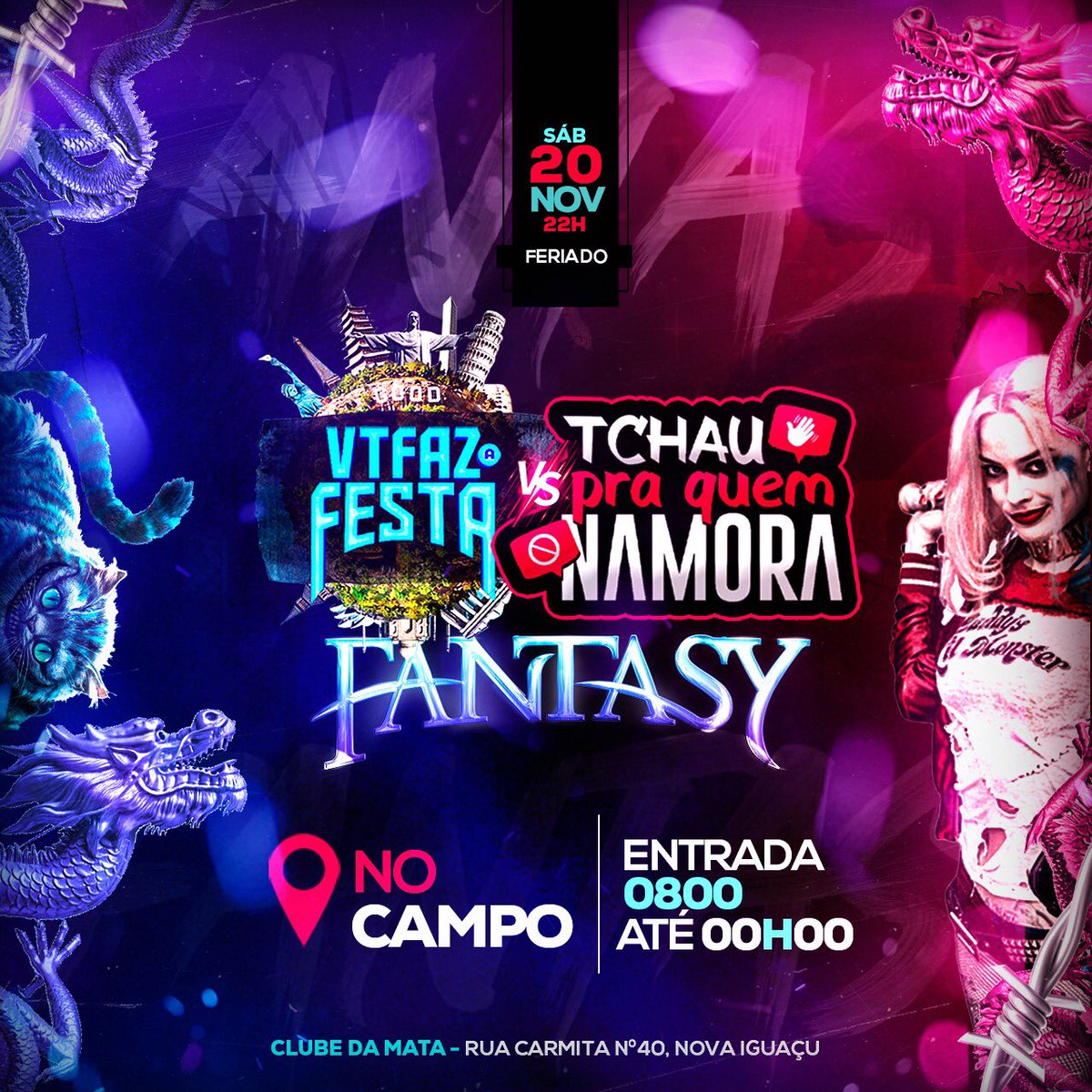 tchaupraquemna2's tweet photo. Viemos com prazer anunciar que… VOLTAMOS! 🥰

TCHAU PRA QUEM NAMORA
VS
VT FAZ A FESTA! 

        EDIÇÃO
FANTASY!🎭🃏

Dia 20 de novembro!
Sábado- Feriadão

📍No Campo https://t.co/OwaqlmShRD