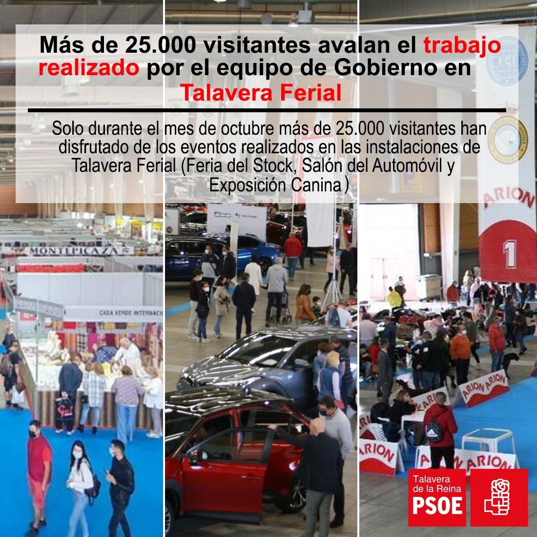 PSOE_talavera's tweet photo. ‼️ Desde el Gobierno de Talavera se ha realizado un importante trabajo para mejorar las instalaciones de Talavera Ferial una vez se ha retomado el calendario con cuatro eventos solo en el mes de octubre. https://t.co/aWbcn4tfaS