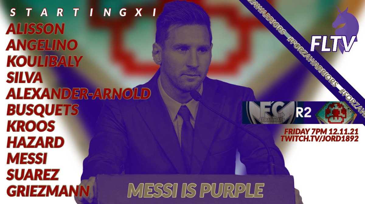 StueyRetro's tweet photo. The team is in! Same as last week, they're rewarded after a great performance. We expect a cracker against our favourite aussie @StrawHatMano tomorrow. Watch from 7pm at https://t.co/PVV9RiUjcB for more fireworks! #purplewarriors #ForzaWarriors #FantasyFootball 🇮🇹 https://t.co/CEzLdCeIiQ