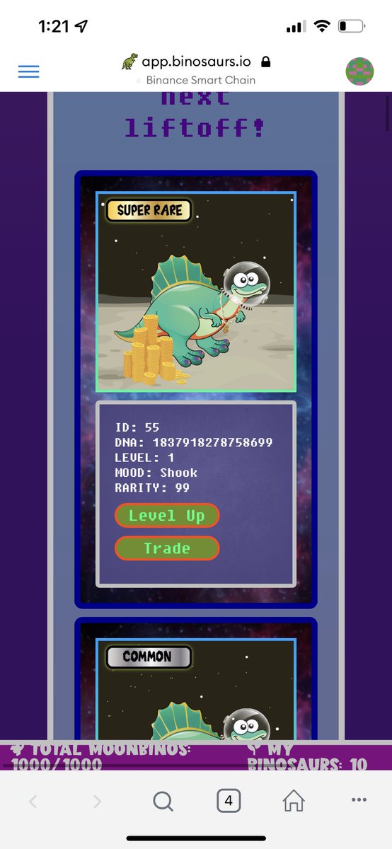 TheCryptoRph's tweet photo. Day 2 of asking @SnoopDogg to check out @binosaursBSC
Just freshly minted today, my Super Rare 99 Binosaur is a little shook that Snoop hasnβt checked out this one of a kind NFT lottery project with upcoming P2E game. Come cheer up my Bino Snoop! #Binance #bnb #binosaurs #NFTs https://t.co/Mu9hGRQkOk