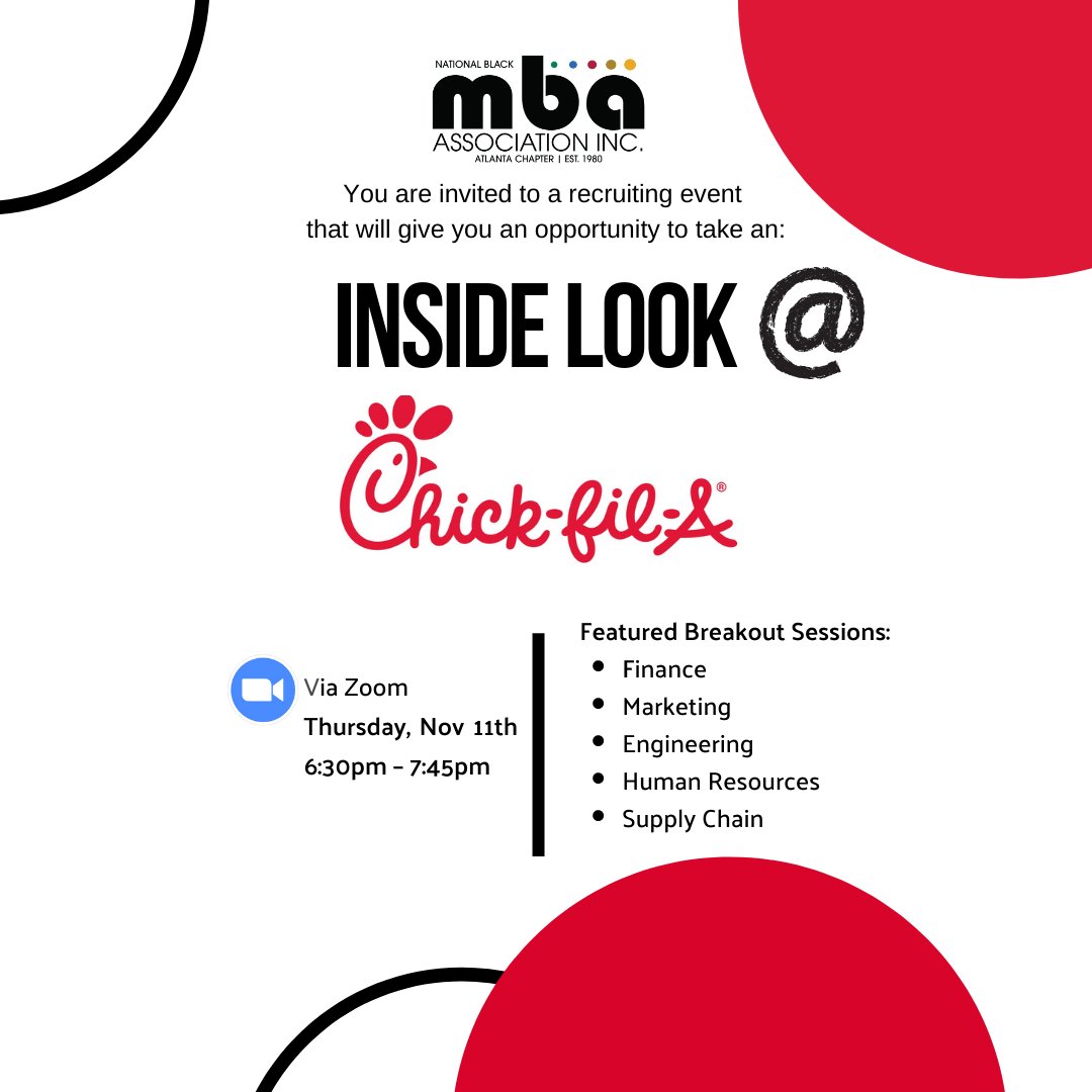 ATLBMBA's tweet photo. HAPPENING TODAY! Chick-fil-A Inc. Hiring Managers &amp; Leaders Want to Meet You - https://t.co/cgwxtpUnLW https://t.co/cJHp6eRT1Q