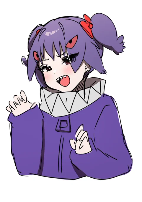 寝れなくてゲンガーの擬人化女の子描いてた 