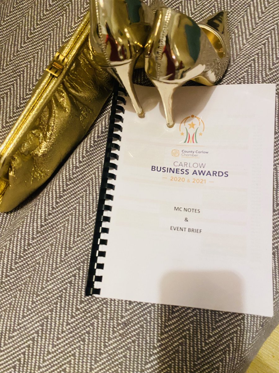 eimeardeschemer's tweet photo. Speaking of last minute prep @esuohedarap  I’ve managed to locate and dust off the gold stilettos from the back of the press. It’s been a while since they’ve been out and about. I bet @Briantredmond has polished his best dancing shoes. #CarlowBizAwards https://t.co/6Yp9qSTk0r