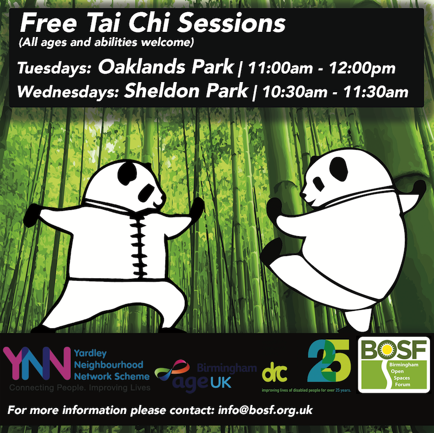 BOSF - @bosfonline.bsky.social 🦋 (@bosfonline) on Twitter photo We are pleased to announce that the next weekly Tai Chi sessions will start soon: Oaklands Park will begin on 23/11/21 and Sheldon Park on 24/11/21.
As usual these are free to join, and are a great way to enjoy #TaiChi in #Birmingham's #Parks!
Funded by <a href="/NNS_Yardley/">Yardley NNS</a>
#Yardley We are pleased to announce that the next weekly Tai Chi sessions will start soon: Oaklands Park will begin on 23/11/21 and Sheldon Park on 24/11/21.
As usual these are free to join, and are a great way to enjoy #TaiChi in #Birmingham's #Parks!
Funded by <a href="/NNS_Yardley/">Yardley NNS</a>
#Yardley