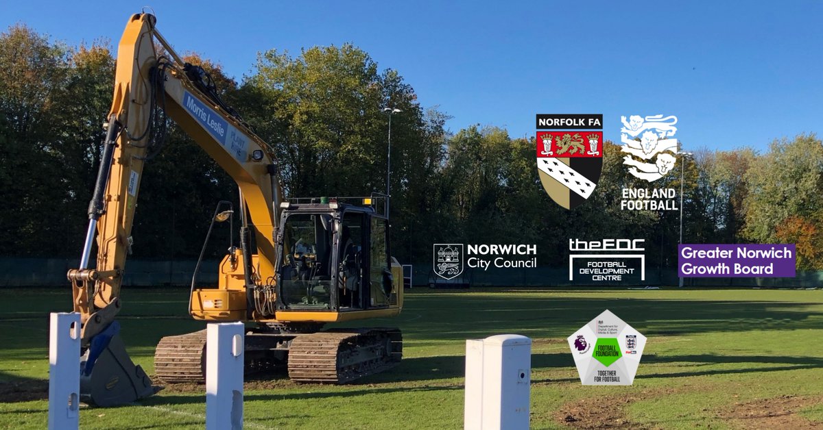 NorfolkCountyFA's tweet photo. We are pleased to announce the start of our project to convert our Field of Dreams grass pitch to a full size 3G AGP (Artificial Grass Pitch) in Phase 2 of our £1.75m redevelopment of The FDC.

Read today's press release here:
https://t.co/yF3ZHzSC5S https://t.co/grXmkaoDbd