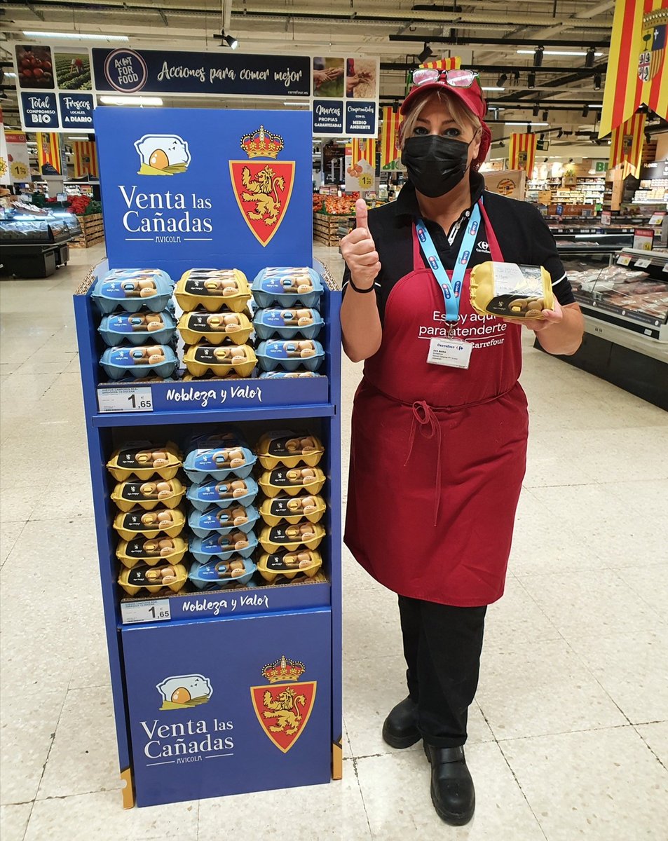 RealZaragoza's tweet photo. 🍳 Ya disponibles en @CarrefourES los huevos camperos de avícola Venta de las Cañadas x #RealZaragoza

🤝🏼 Una agroindustria aragonesa tradicional, de alimentos saludables, ¡que comienza a colaborar con el Club!

📍 Carrefour Actur
📍 Carrefour Augusta
ℹ️ https://t.co/skba6ivewv https://t.co/V53wS6gKvN