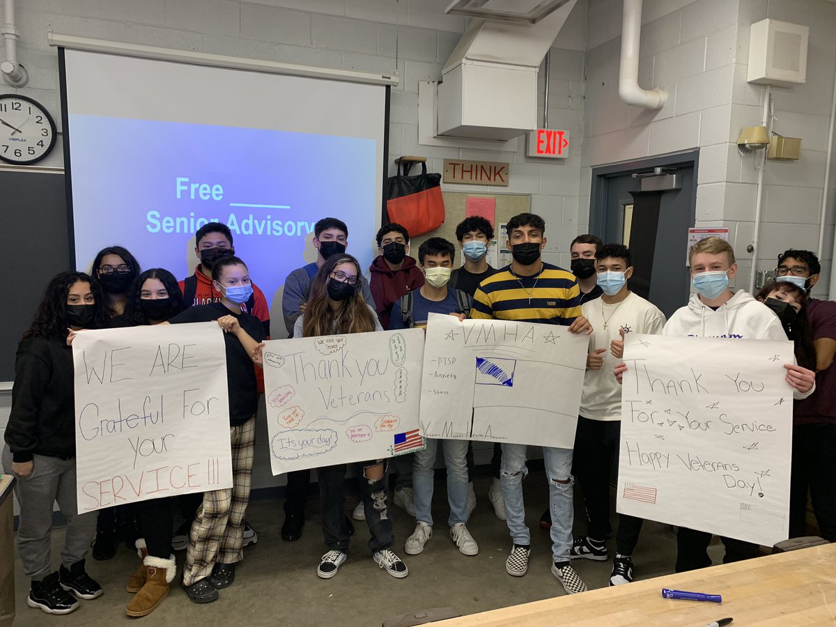 Lindsay (@l_longstreth) on Twitter photo My “Free _______” Senior Advisory honoring Veterans Day today with posters and conversations. #leydenpride #advisory #buildingcommunity #veteransday2021 My “Free _______” Senior Advisory honoring Veterans Day today with posters and conversations. #leydenpride #advisory #buildingcommunity #veteransday2021