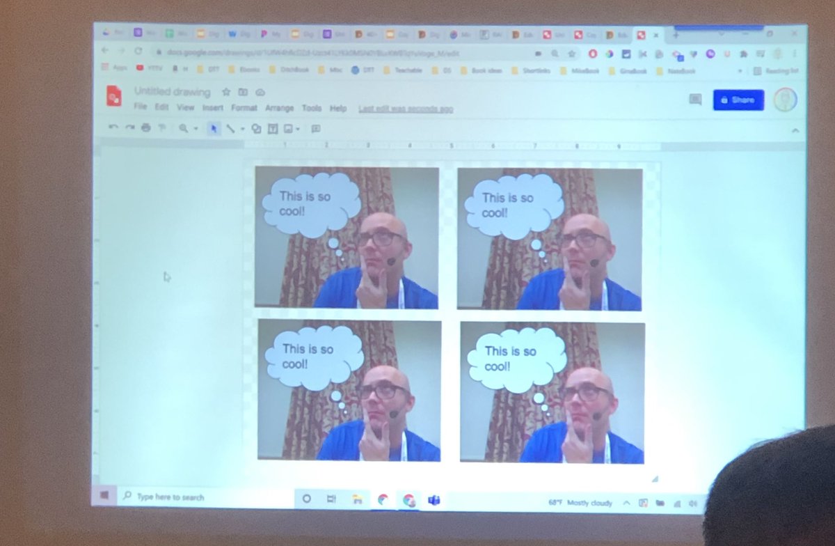 Using Google Drawing and a selfie for comic strips! Genius 🤯 #HECC2021 <a href="/jmattmiller/">Matt Miller 🗑️</a>