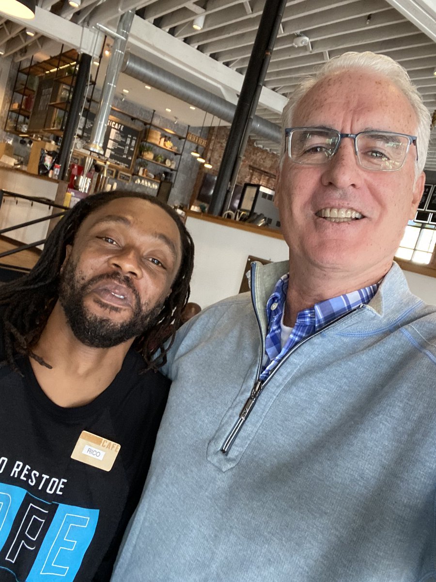DohertyMatt's tweet photo. Rico is 6 months sober! Proud of him. #communitymatterscafe https://t.co/Zs4z7Qlf1M