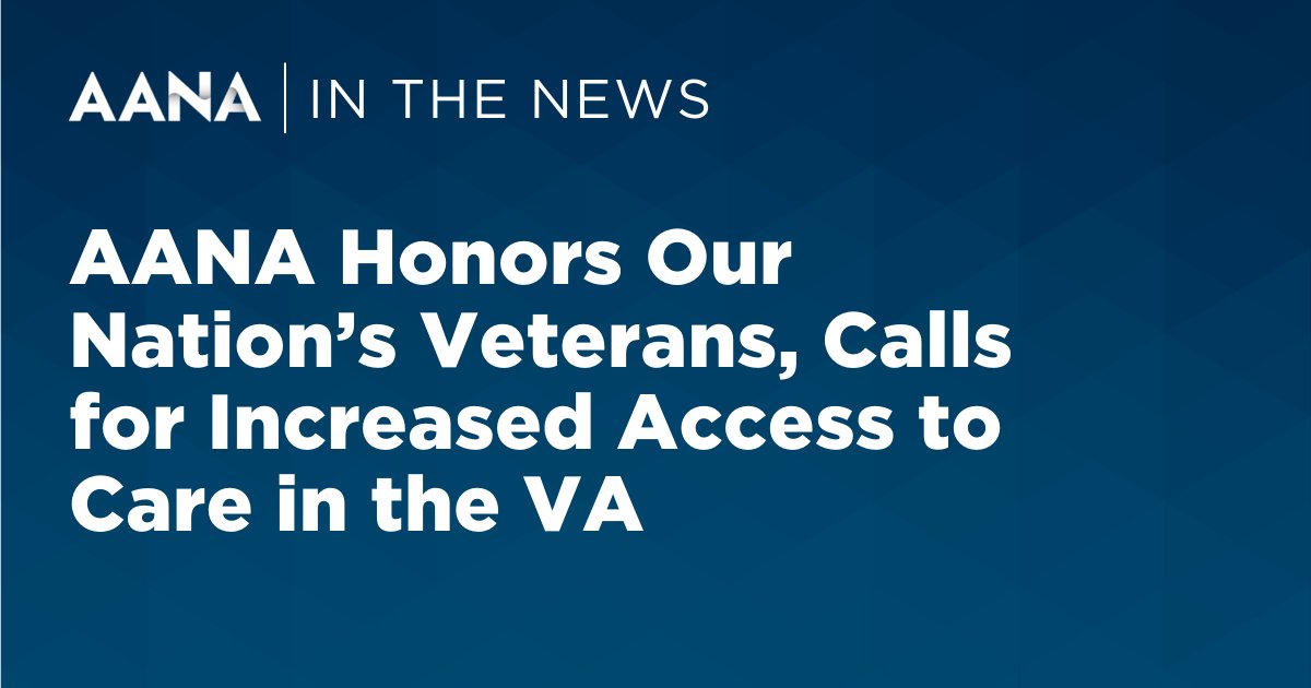This Veterans Day, the AANA thanks our nation’s veterans for their service and honors their sacrifices. The AANA also recognizes our military CRNAs, who are the primary providers of anesthesia care in the U.S. military. 

bit.ly/3odUECs
