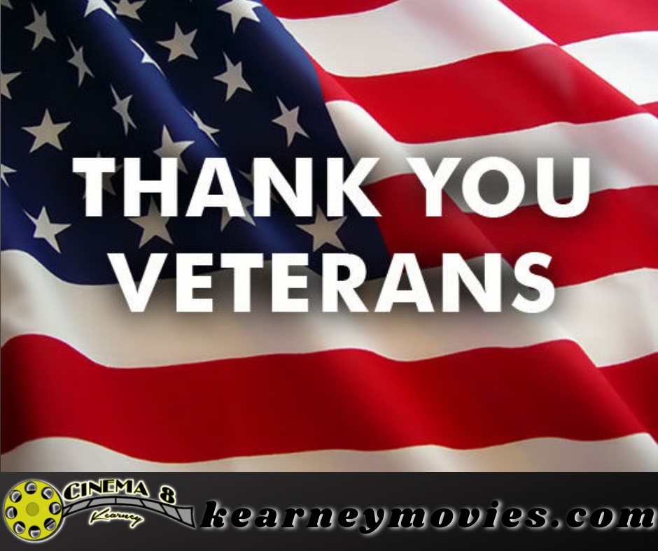 kearneycinema's tweet photo. Happy Veterans Day!
We at the Cinema thank you for the sacrifice you gave to our nation. https://t.co/0N14AppgLv