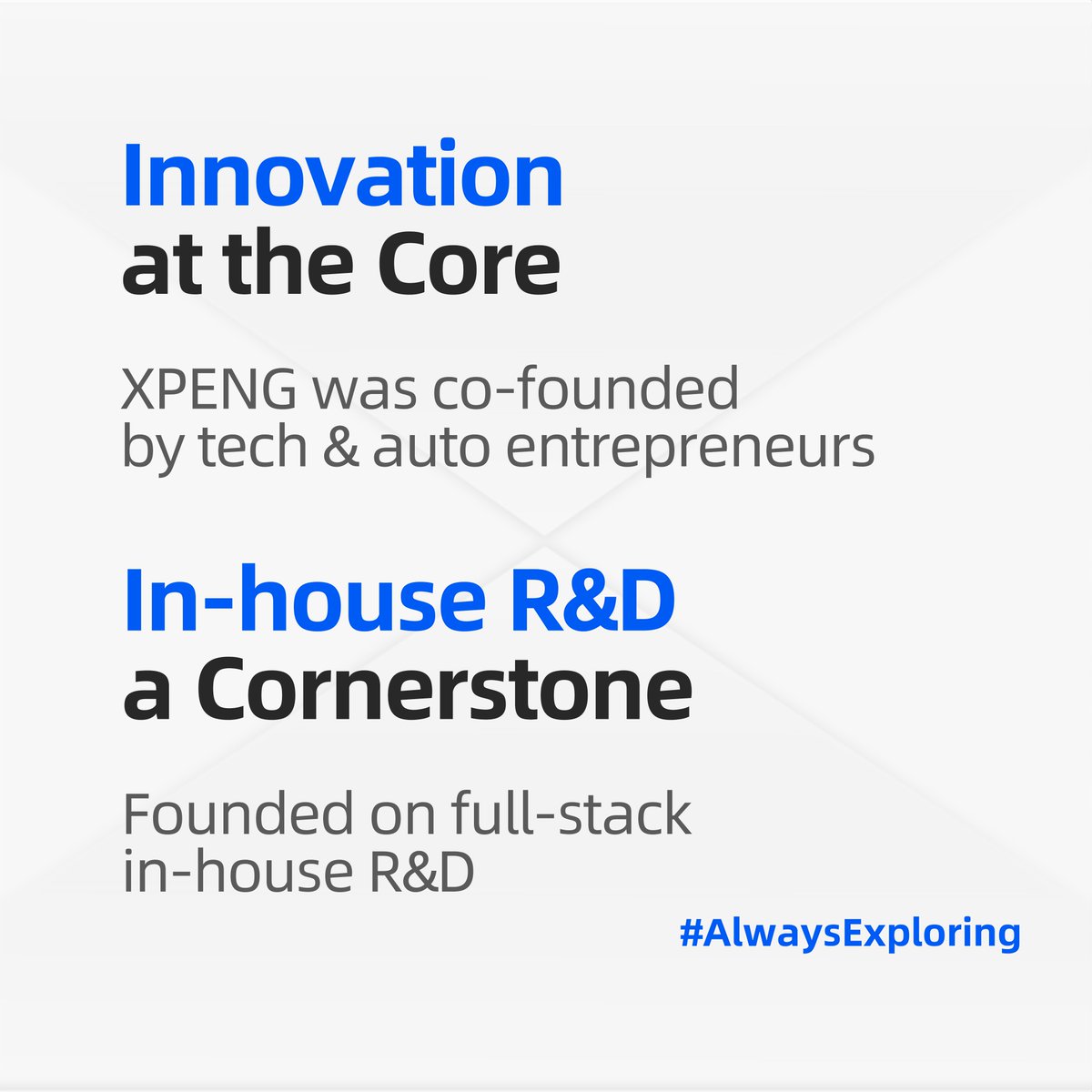 XPENG_Global's tweet photo. XPENG’s endeavor started 7 years ago, led by a group of tech and auto entrepreneurs with a shared vision to redefine mobility experience for a greener and smarter future.

Join us to write your own story with #XPENG.

Born intelligent. #AlwaysExploring