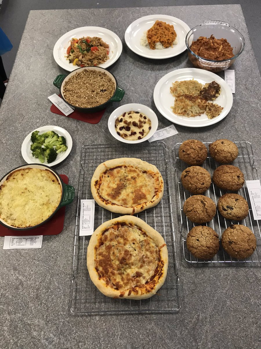 UHertsDietetics's tweet photo. The Level 4 Nutrition and Dietetics students took part in Basic Cooking Skills practical sessions this week. A variety of dishes were prepared and presented, we had a lot of discussion and lots of fun! @LeeJerome5 @Ew_Katherine @KateEarl12 @DrVafeiadou @FallaizeRD @McclinchyJ https://t.co/F4PImbMxZz