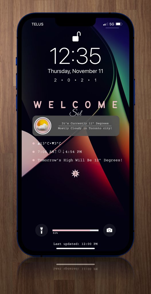 SolShulz30's tweet image. New LockScreen 🌴

Yoor Weather @JCRocky5 
YW theme @jennysblessed 
Weather icons @TeboulDavid1 
Wallpaper @AR72014 
Mockup @screenshot_pro 
#ios148 
#lockscreen 
#nojailbreajk
#iPhone12ProMax