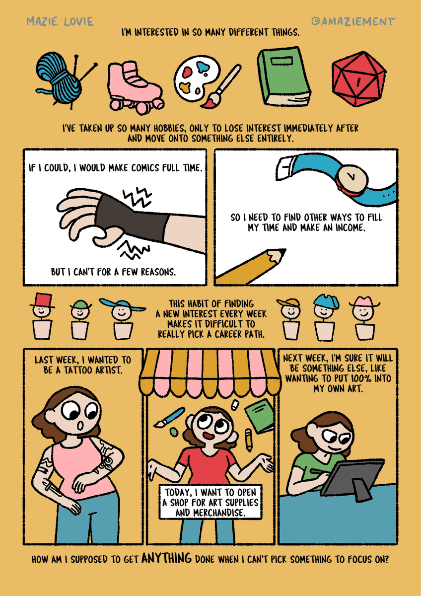 sillyartcllctr's tweet photo. Felt like making a quick comic about my current ADHD dilemma https://t.co/LtbCwMIiPf