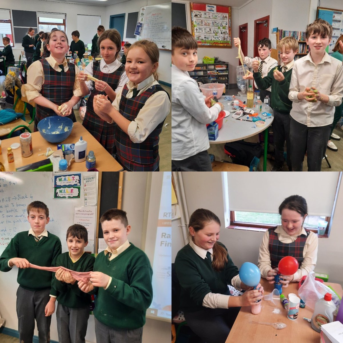 BishopHartyNS's tweet photo. Loads of fun celebrating Science week in 5th and 6th Class today. We made slime, experimented with "fizzy balloons" and "moving milk". We have enjoyed a host of interesting webinars from @midlandsscience all week too #ScienceWeek2021 #experiment #discoverybasedlearning #primary https://t.co/xaIryqt9Fj