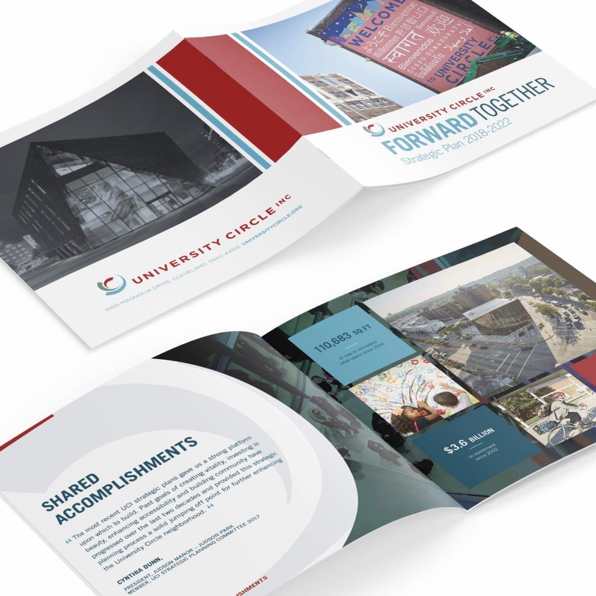 form_creative's tweet photo. We designed a printed annual report and digital companion piece for Cleveland's cultural district, University Circle Inc. Look back in our feed to see how our website helps visitors stay longer in the district, too. Learn more –> https://t.co/EEDQ3Q6Fg2 https://t.co/AuZQDtCAGk