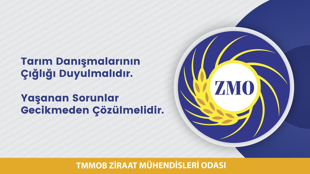 #ZMOTarımDanısmanlarınınYanında
#TarımDanısmanlarıCaresiz #TarımDanısmanlarıMagdur
<a href="/TMMOBZMO/">TMMOB Ziraat Mühendisleri Odası</a> <a href="/TMMOB1954/">TMMOB</a> @tarderorg <a href="/TAYDAK_/">TAYDAK</a> <a href="/TCTarim/">T.C. Tarım ve Orman Bakanlığı</a>