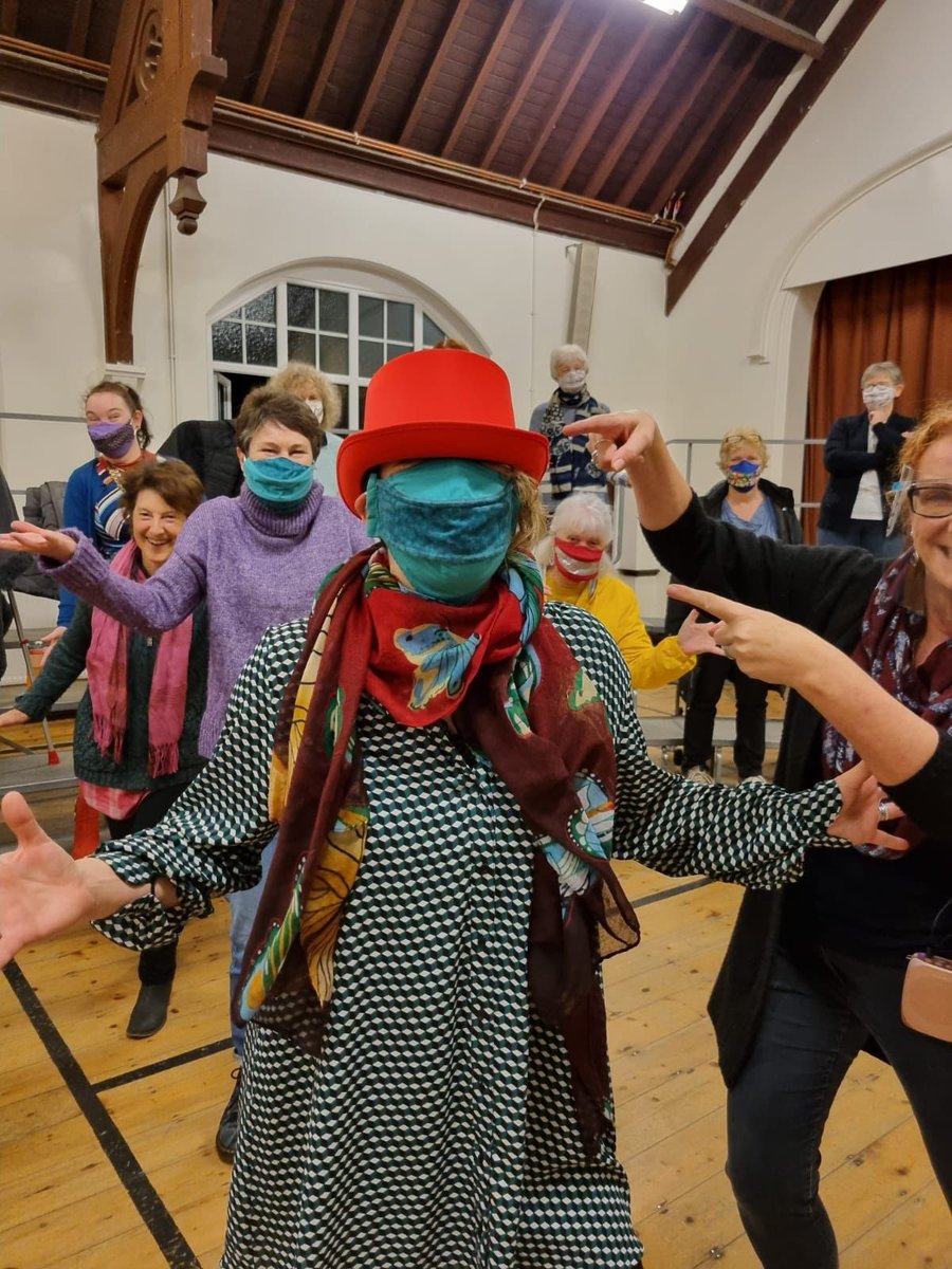 In #mdappreciationweek21 we decided we appreciate our Musical Director, <a href="/LorraineTurner/">Lorraine Turner</a>, so much we gave her props!  She was certainly ‘fully engaged’ with her character 😂

#MDappreciationweek21  #sairegion31 #LifeOnAHighNote #barbershop #acappella