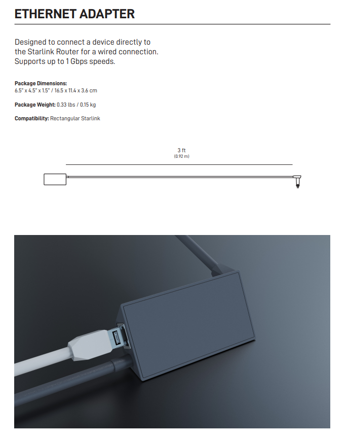 STARLINK ETHERNET ADAPTER