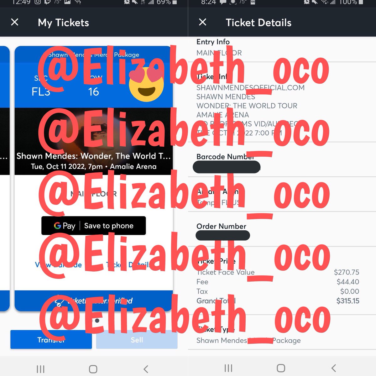 handwrittentixs's tweet photo. TAMPA SHAWN MENDES fans, @Elizabeth_oco is selling ONE FLOOR MERCH PACKAGE VIP ticket to the show on October 11th for $315.15! #WonderTheWorldTour https://t.co/3Hxzci8gBZ