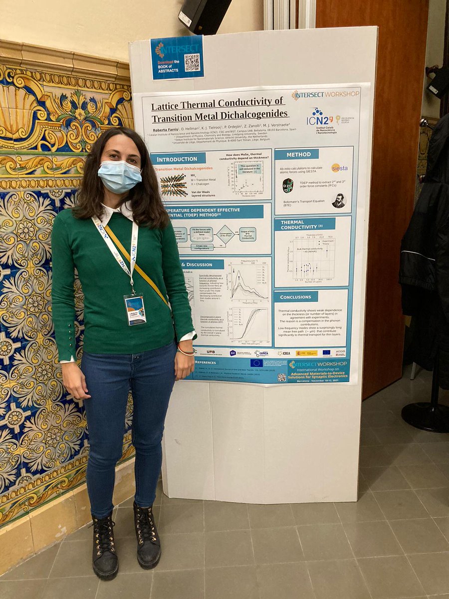 intersect_eu's tweet image. #postersession #intersectworkshop
Roberta Farris @icn2nano
#Lattice thermal conductivity of transition metal #dichalcogenides
@SiestaDFT
Watch all our posters at intersect-workshop.icn2.cat
#womeninstem #girlsinscience #STEMgirls #WomenInScience