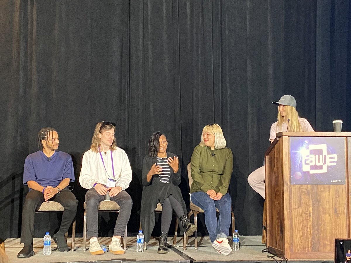 cdhenry_xr's tweet photo. Insanely good panel! In total awe of these XR superstars π₯π Estelle Tse, Leighton McDonald, Aidan Wolf, Kami Karras, Lafiya Watson Ramirez #AWE2021 #AR #snap #arhouse #google #inity3d #BlackTechTwitter #womenintech #meta #nftart https://t.co/gybFoRMxLr